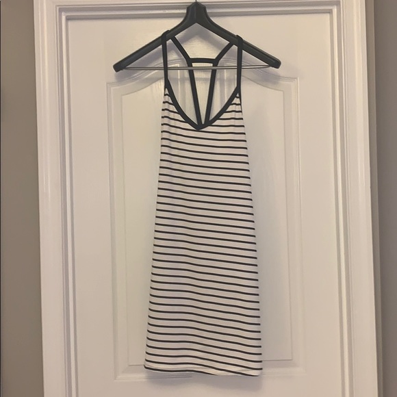 Romwe Striped Strappy Flounce Dress - Picture 1 of 3